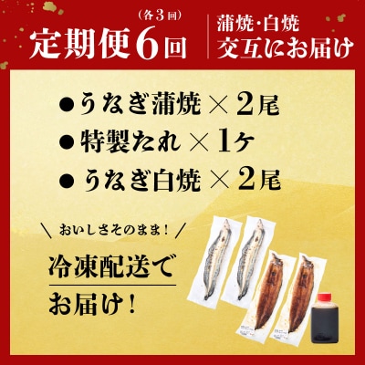 蒲焼き・白焼きを交互にお届け!国産うなぎ2尾【全6回定期便】