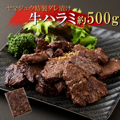 ヤマジュウの特製タレ漬け!牛ハラミ肉500g