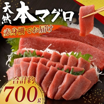 天然本まぐろ 赤身サク 合計約700g 刺身 柵 マグロ