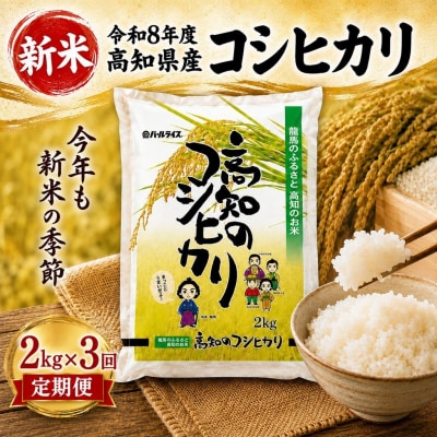 新米 令和8年度 高知県産 コシヒカリ 2kg 3回定期便 人気 米 お米 