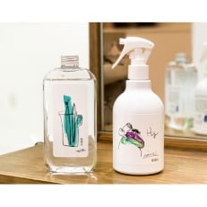 【優しい除菌水　スプレー350ml +詰替300ml】除菌水ギフトセット(パッケージ植物柄)