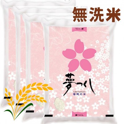 福岡県産ブランド米「夢つくし」無洗米　計20kg(筑前町)