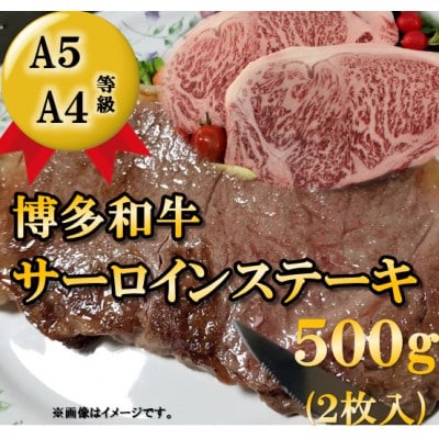 【A5A4等級使用】博多和牛サーロインステーキ用500g(2枚入)(筑前町)