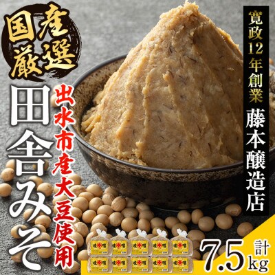 国産厳選田舎みそ 750g×10個_I1042-C