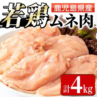 まつぼっくり　鹿児島県産若鶏ムネ肉4kg_I1091-A(出水市)