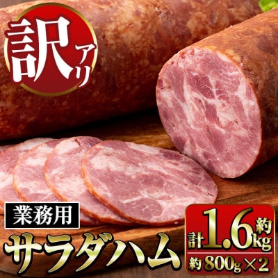 【業務用・訳あり】サラダハム 計約1.6kg 800g×2本【ナンチク】i328(出水市)