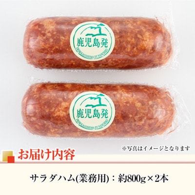 【業務用・訳あり】サラダハム 計約1.6kg 800g×2本【ナンチク】i328(出水市)