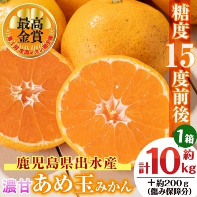 【特別栽培・最高金賞】温州みかん日本一!濃甘あめ玉みかん(約10kg+傷み保障 約200g)i572