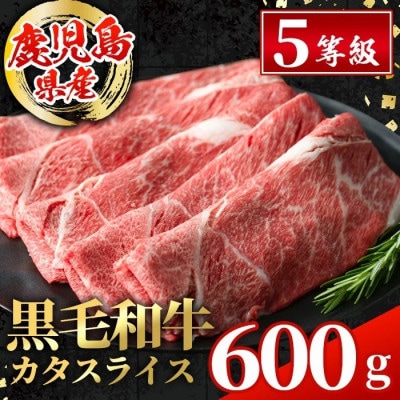 鹿児島県産 黒毛和牛 5等級!カタ(ウデ)スライス 計600g【スターゼン】(出水市) i1004