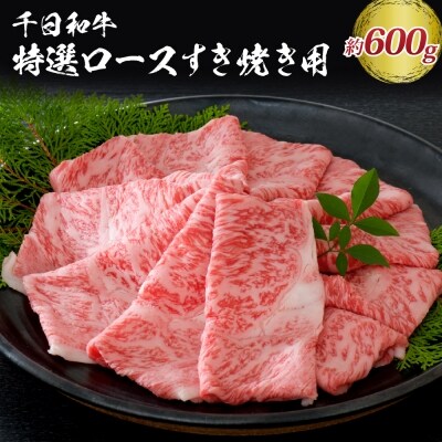 千日和牛特選ロースすき焼き用 約600g(山形牛) ka012-030a001
