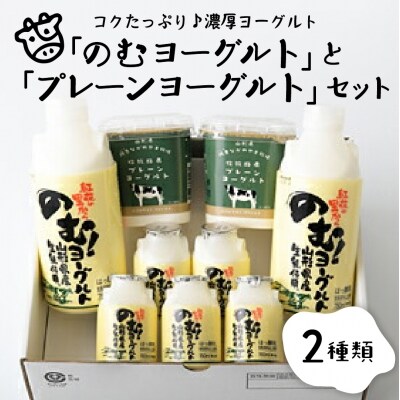 生乳にこだわった「のむヨーグルト」と「プレーンヨーグルト」セット　ka001-013m001