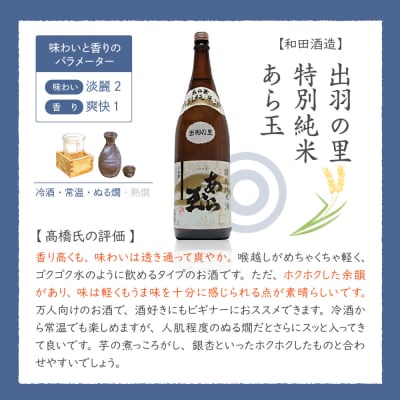 出羽の里 特別純米あら玉&雪化粧 純米酒あら玉セット(1,800ml×2本)