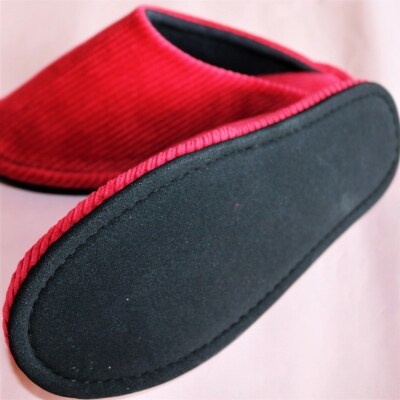 【緑・Lサイズ】コールテンソフトスリッパ　1足【軽くてやわらか】