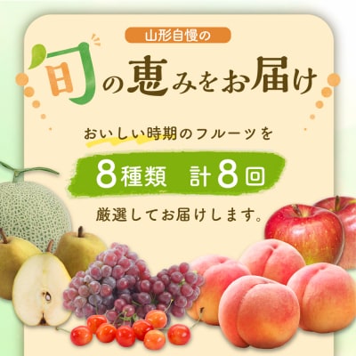 ※2026年発送※【令和8年産】山形県産 8種類 旬のフルーツ定期便(計8回) さくらんぼ ぶどう等