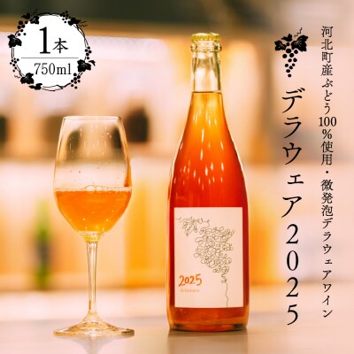 【河北町産ぶどう100%使用・微発泡デラウェアワイン】Delaware 2025(750ml×1本)