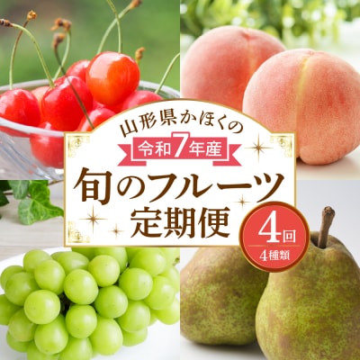 【計4回お届け(さくらんぼ入り)】令和7年産 山形県かほくの旬のフルーツ定期便【かほくらし社】