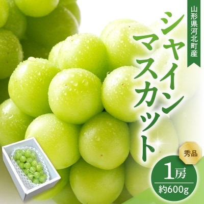 【令和7年産】 ぶどう シャインマスカット 1房入り(約600g前後) 秀品 山形県河北町産