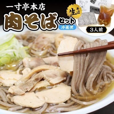 【一寸亭本店】 冷たい肉そば 3人前(190g×3束) 