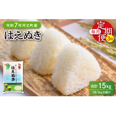 【令和7年産米】※2026年1月下旬開始※ はえぬき15kg(5kg×3ヶ月)定期便 山形県産 