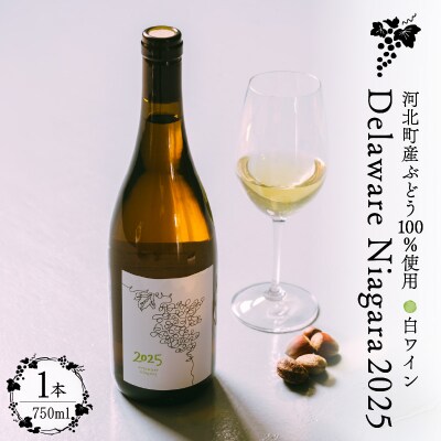 【河北町産ぶどう100%使用】Delaware Niagara2025(750ml×1本)