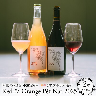 【河北町産ぶどう100%使用】Red & Orange Pét-Nat 2025 2本飲み比べセット