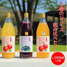 3種のジュース飲み比べセット　1,000ml×3本