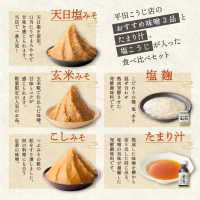 みそ食べ比べセット〈塩麹・たまり汁つき!〉【0045-001】