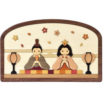 木製寄木ひな人形　壁掛けタイプ【0092-003】