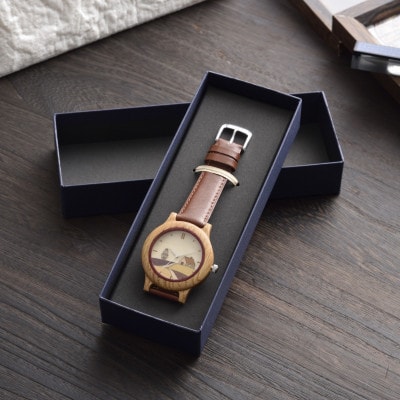 木製腕時計　寄木タイプ　ナラ【0092-006】