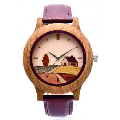 木製腕時計　寄木タイプ　ナラ【0092-006】