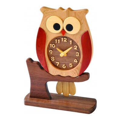 工房ペッカー　ふくろう時計(置き型)【0092-013】