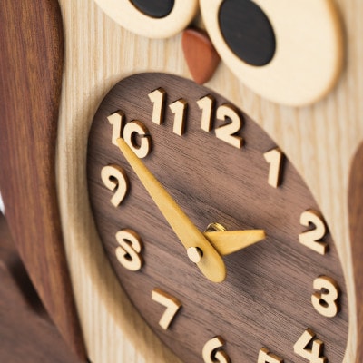 工房ペッカー　ふくろう時計(置き型)【0092-013】