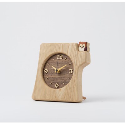 工房ペッカー　切株掛置時計【0092-016】