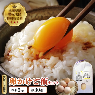 【先行受付】天草五ッ星米卵かけご飯セット(お米 5kg 卵 30個)_S061-003A
