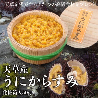 天草産うにからすみ　化粧箱入　50g_S002-008A