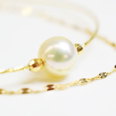 天草産 8-8.5mm あこや真珠 パール ブレスレット ホワイトピンク_S085-107