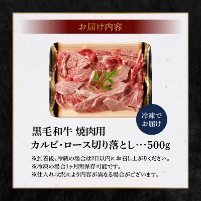 黒毛和牛 焼肉 カルビ ロース 切り落とし 500g A4 ～ A5_S001-026A