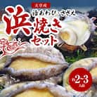 【指定日必須】天草産 活あわび・さざえ 浜焼きセット 約2～3人前_S002-017A