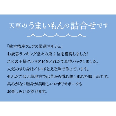 天草わくわく便セット(冷凍車海老、魚のすり身、ロザリオポークなど)_S059-001A