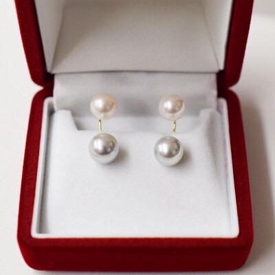 あこや真珠8-8.5mm×7.5-8mmナチュラル ホワイトピンク Wパールピアス_S085-208