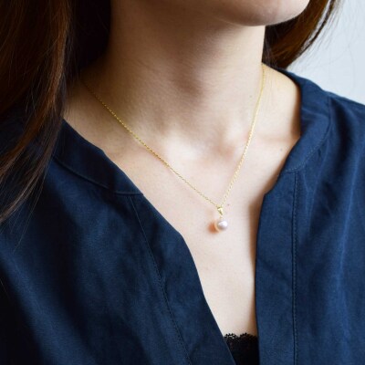 あこや真珠 8-9mm 花珠級 一粒 ペンダント ネックレス パール_S085-211A