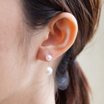 天草産 5.5mm-6mm&7.5mm-8mm ピアス あこや真珠 ホワイトピンク_S101-249