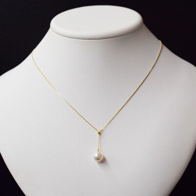 あこや真珠 9mm - 9.5mm Yスタイル ネックレス  ホワイトピンク_S101-255