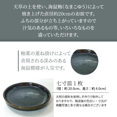 青ナマコ釉七寸皿 1枚_S045-006A