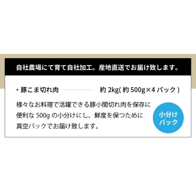 天草プレミアムポーク 豚こま切れ 約2.0kg(約500g×4パック)_S058-021A