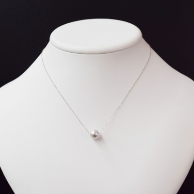 天草産9mm-9.5mmネックレスあこや真珠ナチュラル1粒【K10WG】_S101-324