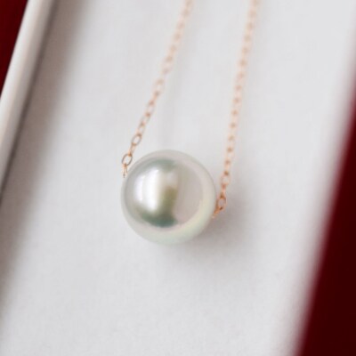 天草産9mm-9.5mmネックレスあこや真珠ナチュラル1粒【K10PG】_S101-325