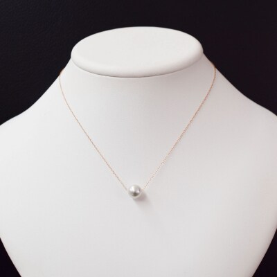 天草産9mm-9.5mmネックレスあこや真珠ナチュラル1粒【K10PG】_S101-325