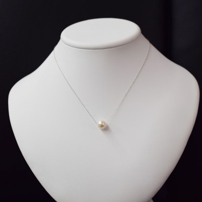 天草産9mm-9.5mm花珠級一粒ペンダントスルーあこや真珠ネックレス Pt850_S101-339