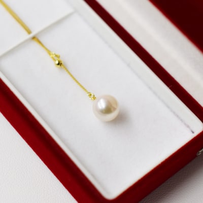 7.5-8mm あこや真珠 パール ネックレス ホワイトピンク K18YG_S085-337